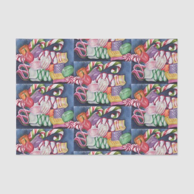 Seda Papel Colorido de Tecido Doces de Natal (Frente )