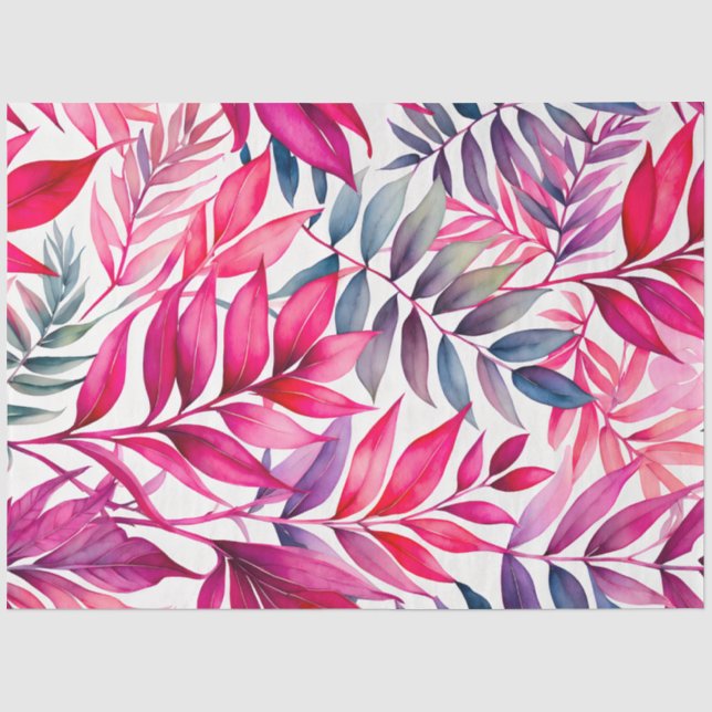 Seda Papel Colorido Tecido de Arte Botânica (Frente )