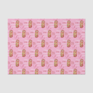 Seda Papel cor-de-rosa com padrão de doce da Apple
