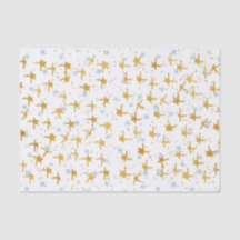 Papel de Confetti para Estrelas Azuis e Douradas