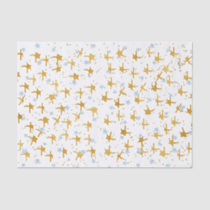 Seda Papel de Confetti para Estrelas Azuis e Douradas