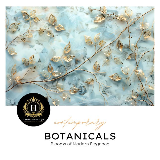 Seda Papel de cor azul suave e folha Dourada (Criador carregado)