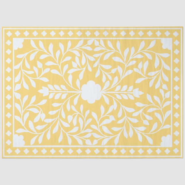 Seda Papel de Decoupage Amarelo com Revestimento de Oss (Frente )