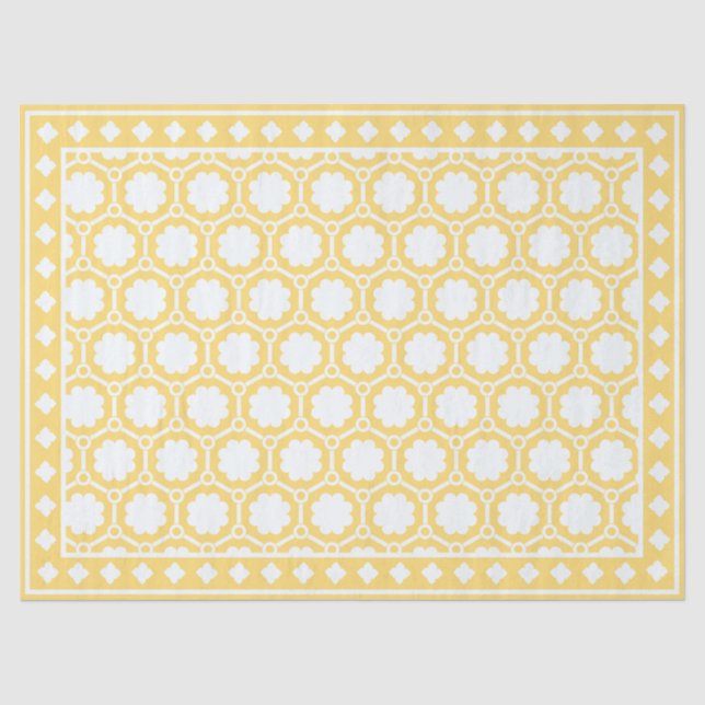 Seda Papel de Decoupage Amarelo Moderno com Revestiment (Frente )