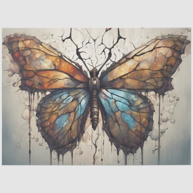 Seda Papel de Decoupage Arte de Borboleta | Borboleta A (Frente )