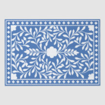 Papel de Decoupage Azul Brilhante com Relevo de Os
