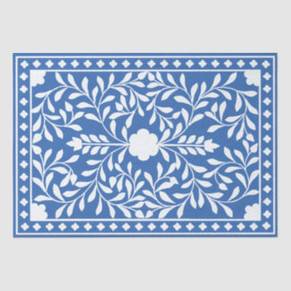 Seda Papel de Decoupage Azul Brilhante com Relevo de Os