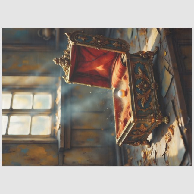 Seda Papel de Decoupage Caixa de Música Antiga (Frente )