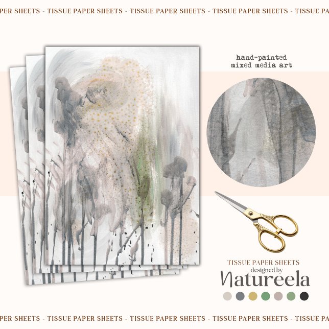 Seda Papel de Decoupage Cinza Abstrato Elegante (Criador carregado)