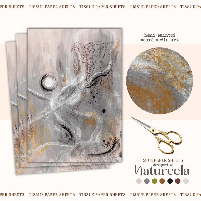 Seda Papel de Decoupage Cinza Moderno Abstrato (Criador carregado)
