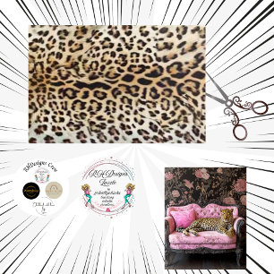 Seda Papel de Decoupage com Impressão Ousada de Leopard