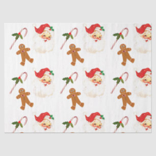 Seda Papel de Decoupage com Padrão Vintage do Papai Noe