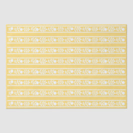 Seda Papel de Decoupage com Relevo Ósseo Floral Amarelo