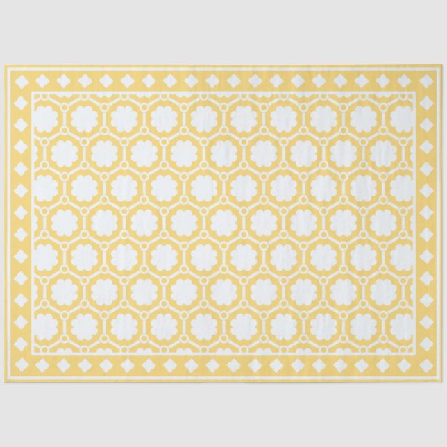 Seda Papel de Decoupage com Relevo Ósseo Moderno Amarel (Frente )