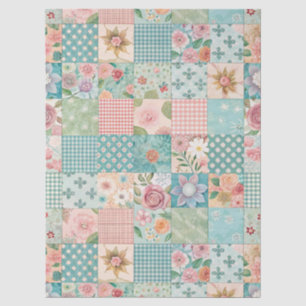 Seda Papel de Decoupage com Remendo Floral de Primavera