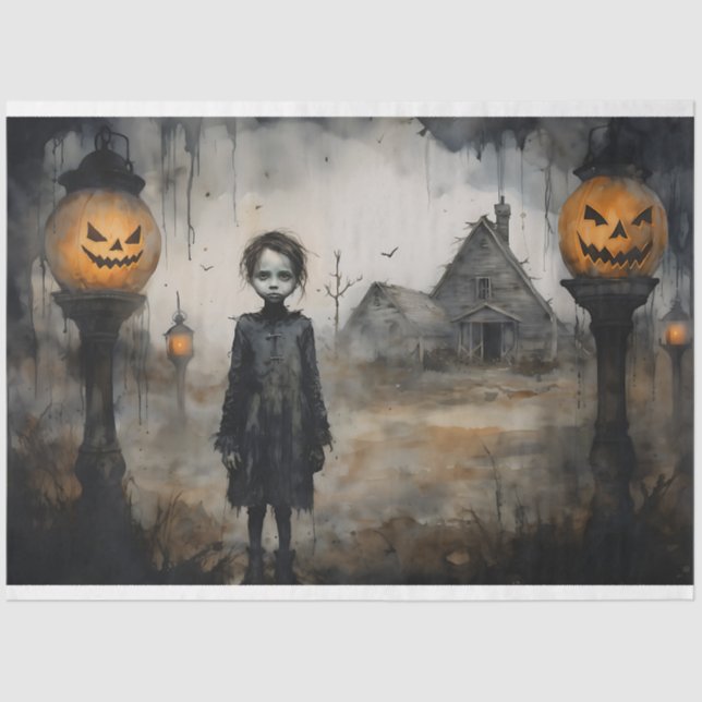 Seda Papel de Decoupage da Spooky Girl 3 (Frente )