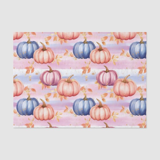 Seda Papel de Decoupage de Abóboras e Folhas do Outono (Frente )