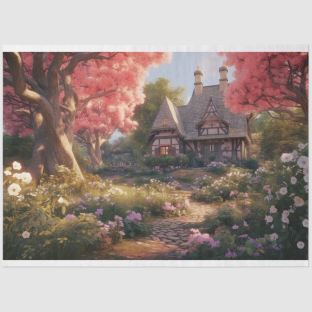 Seda Papel de Decoupage de Algodão Encantado 3 (Frente )