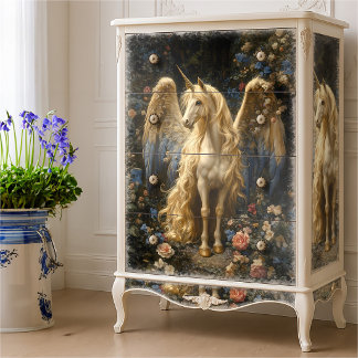 Seda Papel de Decoupage de Alicórnio Florestal Vintage