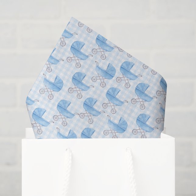 Seda Papel de Decoupage de Carrinho de Bebê, Chá de Beb (Sacola de presentes)