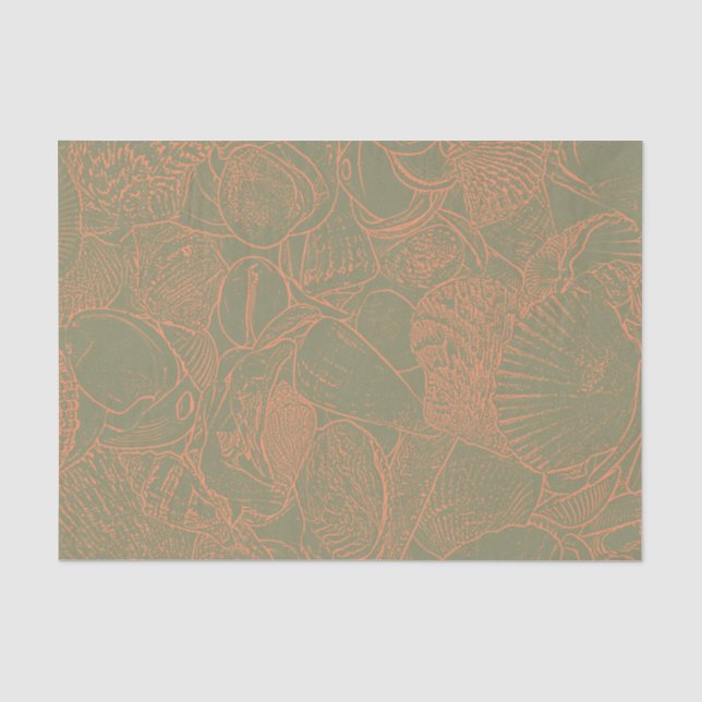 Seda Papel de Decoupage de Conchas de Praia Costeira Ve (Frente )