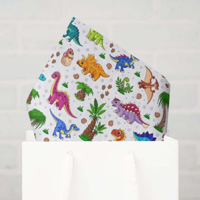 Seda Papel de Decoupage de Dinossauro, Lenço de Anivers (Sacola de presentes)