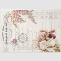 Papel de Decoupage de Ephemera Floral