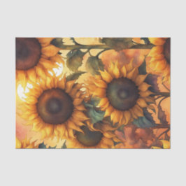 Seda Papel de Decoupage de Girassóis Quentes de Calor G