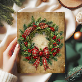 Seda Papel de decoupage de guirlanda de Natal quente ve