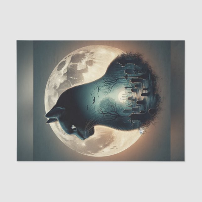 Seda Papel de Decoupage de Halloween no Cemitério de Ga (Frente )