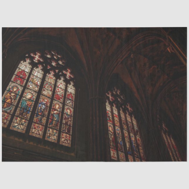 Seda Papel de Decoupage de Janela de Catedral Gótica –  (Frente )