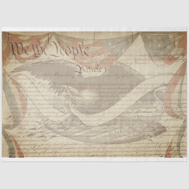 Seda Papel de Decoupage de Mobiliário Patriótico (Frente )