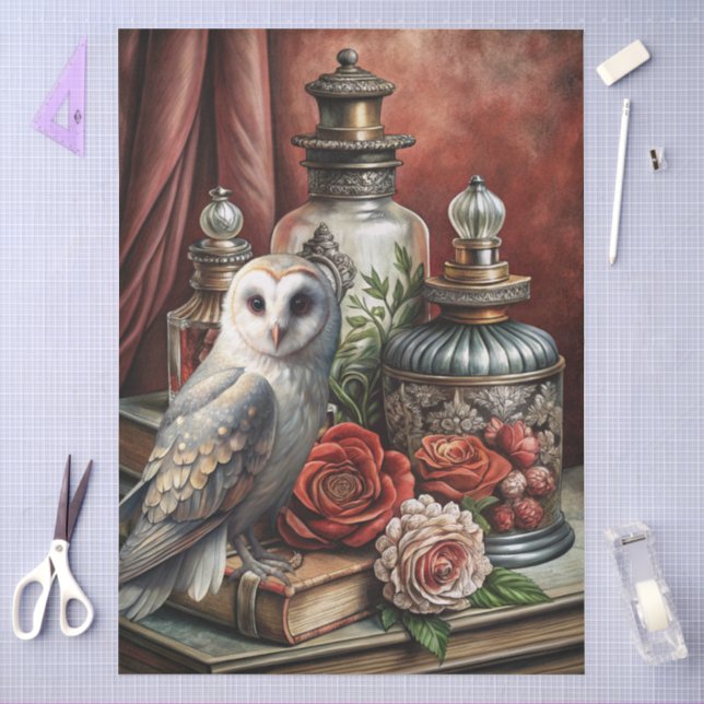 Seda Papel de Decoupage de Móveis com Flores Elegantes  (Arte )