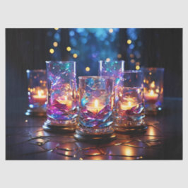 Seda Papel de Decoupage de Natal com Velas de Vidro Rad