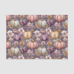 Seda Papel de Decoupage de Outono com Abóboras e Flores