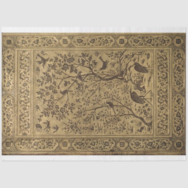 Seda Papel de Decoupage de Pássaros e Florestas (Frente )