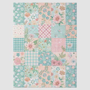 Seda Papel de Decoupage de Patchwork Floral de Primaver