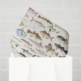 Seda Papel de Decoupage de Peixes, Vida Marinha