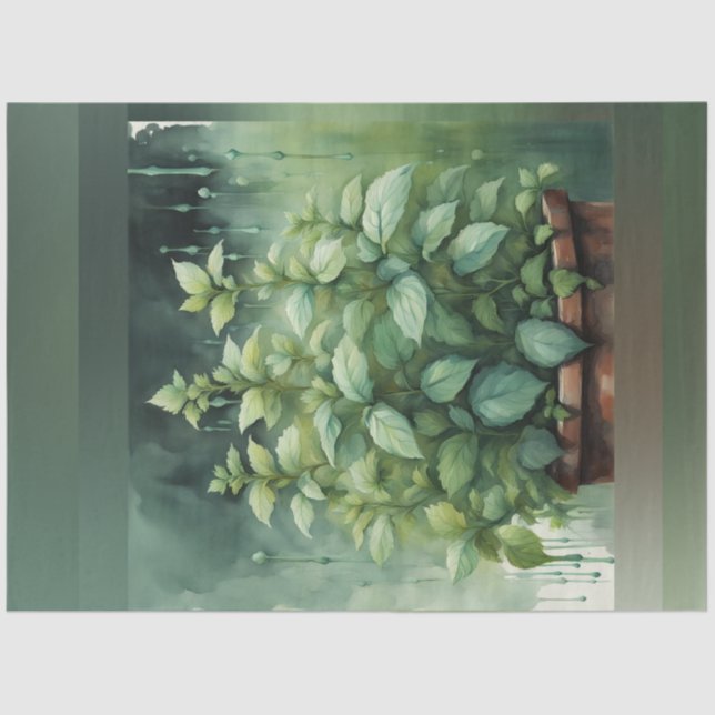 Seda Papel de Decoupage de Primavera Mint (Frente )