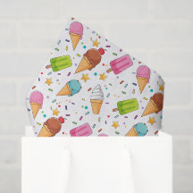Papel de Decoupage de Sorvete, Sobremesa de Verão