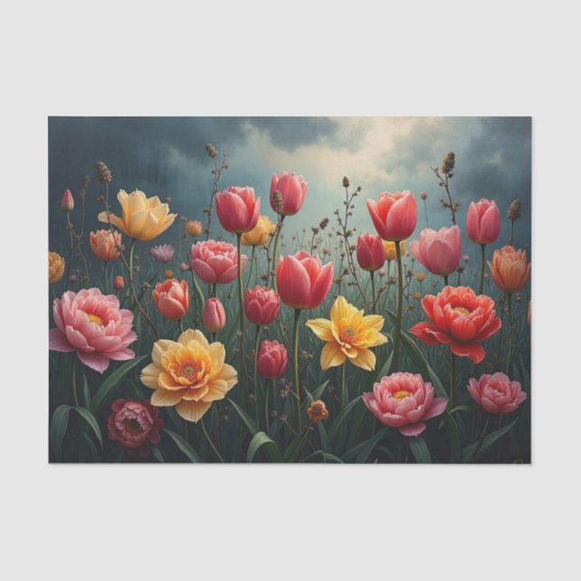 Seda Papel de Decoupage do Blogue Midnight | Jardim Esc (Frente )