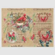 Papel de Decoupage do Cardinal de Natal