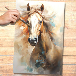 Seda Papel de Decoupage do Cavalo Selvagem 1