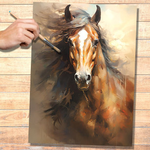 Seda Papel de Decoupage do Cavalo Selvagem 2