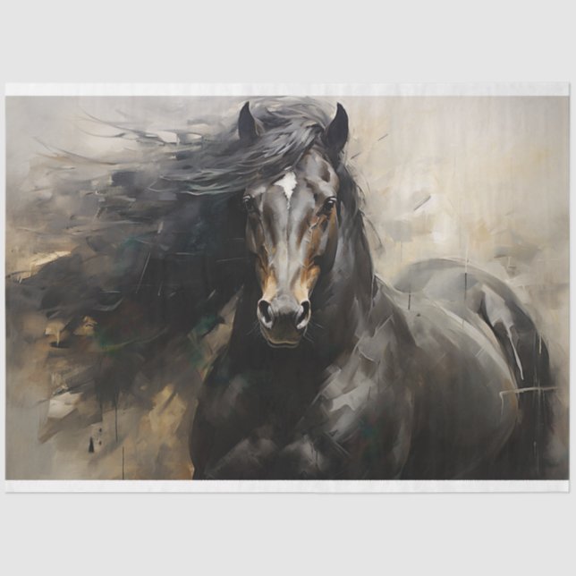 Seda Papel de Decoupage do Cavalo Selvagem 7 (Frente )