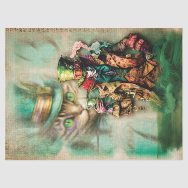 Seda Papel de Decoupage do Chapéu Escuro (Frente )