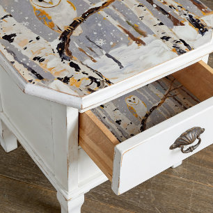 Seda Papel de Decoupage do Corno de inverno ou Papel Te