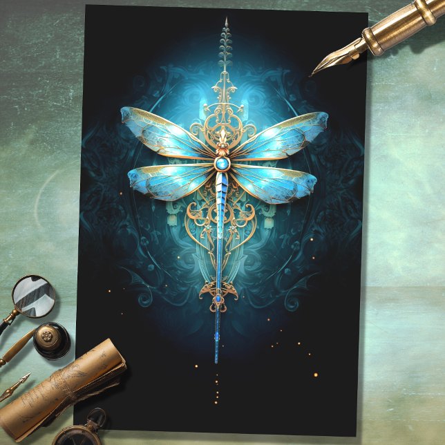 Seda Papel de Decoupage do Dragonfly Gótica 4 (Criador carregado)