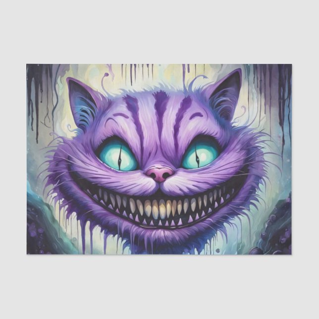 Seda Papel de Decoupage do Gato de Cheshire – Alice Gót (Frente )