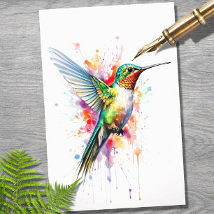 Seda Papel de Decoupage do Hummingbird 6